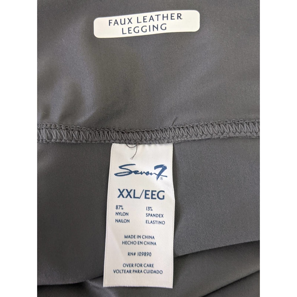 Seven7 Faux Leather Leggings Gunmetal Gray - Picture 7 of 9